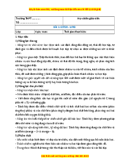 Giáo án Bài 1 Hóa học 12 Cánh Diều: Ester – Lipid