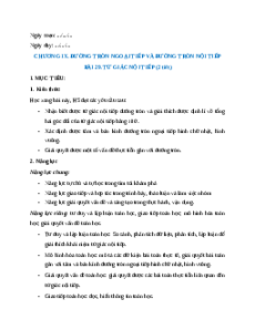 Giáo án Tứ giác nội tiếp Toán 9 Kết nối tri thức