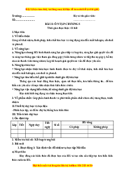 Giáo án Ôn tập chương 5 Hóa học 11 Kết nối tri thức