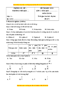 Đề thi cuối kì 2 Toán lớp 4 Kết nối tri thức (Đề 5)
