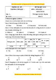 Đề thi cuối kì 2 Toán lớp 4 Kết nối tri thức (Đề 5)