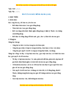 Giáo án Tam giác đồng dạng Toán 8 Cánh diều