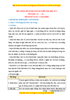 Đề cương ôn tập cuối kì 1 Ngữ văn 8 Cánh diều