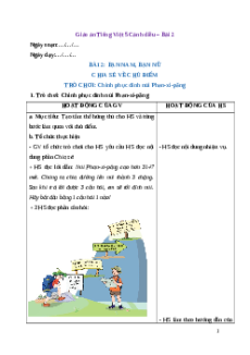 Giáo án Bài 2: Bạn nam, bạn nữ Tiếng Việt lớp 5 Cánh diều