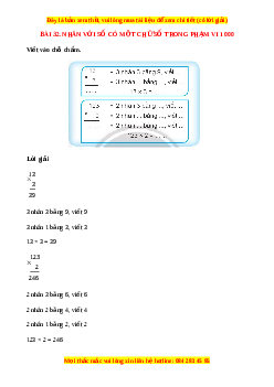 VBT Toán lớp 3 Bài 32 (Chân trời sáng tạo): Nhân với số có một chữ số trong phạm vi 1000
