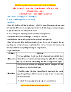Đề cương ôn tập giữa kì 2 Ngữ văn 7 Chân trời sáng tạo