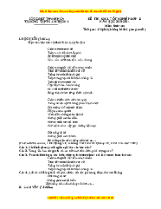 Đề thi thử tốt nghiệp Ngữ Văn trường THPT Cẩm Thủy 1 năm 2024