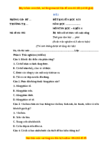 Đề thi giữa kì 1 Tin học lớp 4 Kết nối tri thức - Đề 2