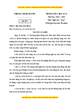 Đề thi giữa kì 2 Ngữ Văn lớp 7 Kết nối tri thức (Đề 3)