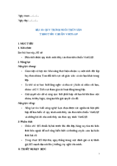 Giáo án Bài 19: Quy trình nuôi thuỷ sản theo tiêu chuẩn VietGAP Công nghệ 12 Cánh diều