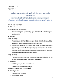 Giáo án Bài 1: Một số tác động tiêu cực của công nghệ kĩ thuật số Tin học 9 Cánh diều
