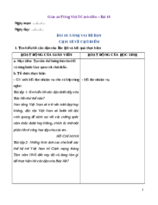 Giáo án Bài 18: Sánh vai bè bạn Tiếng Việt lớp 5 Cánh diều