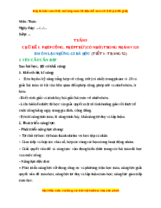 Giáo án Em ôn lại những gì đã học (Trang 52) Toán lớp 2 Cánh diều