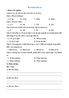 Bài tập cuối tuần Toán 5 Tuần 16 (có lời giải)