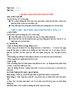 Giáo án HĐTN 10 Kết nối tri thức Chủ đề 2. Khám phá bản thân