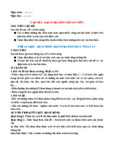 Giáo án HĐTN 10 Kết nối tri thức Chủ đề 2. Khám phá bản thân