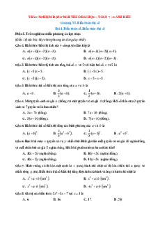 Trắc nghiệm Toán 7 Đúng-Sai, Trả lời ngắn Cánh diều Chương 6