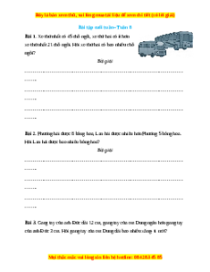 Bài tập cuối tuần Toán lớp 2 Tuần 8 Cánh diều (có lời giải)