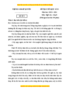 Đề thi cuối kì 2 Ngữ văn 8 Cánh diều (Đề 9)