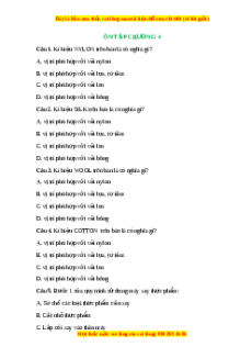 Trắc nghiệm Ôn tập chương 4 Công nghệ 6 Chân trời sáng tạo