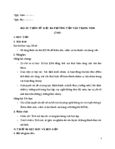 Giáo án Bài F4: Thêm dữ liệu đa phương tiện vào trang web Tin học 12 Chân trời sáng tạo