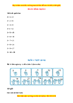 VBT Toán lớp 3 Bài 25 (Chân trời sáng tạo): Bảng nhân 3