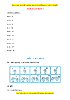 VBT Toán lớp 3 Bài 25 (Chân trời sáng tạo): Bảng nhân 3