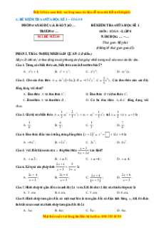 Đề thi giữa kì 1 Toán 8 Cánh diều (Đề 10)