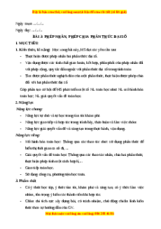 Giáo án Phép nhân, phép chia phân thức đại số  Toán 8 Cánh diều