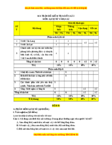 Đề thi giữa kì 2 Lịch sử & Địa lý 6 Cánh diều - Đề 1