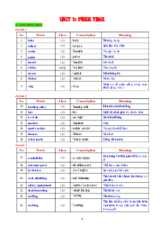 Bài tập Tiếng Anh 7 ilearn smart words (cả năm) có đáp án
