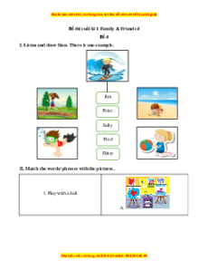 Đề thi cuối kì 1 Tiếng Anh lớp 4 Family and Friends (Đề 4 kèm file nghe)