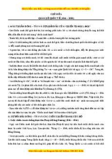 Trắc nghiệm Quan hệ quốc tế (1945-2000) Lịch sử 12