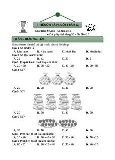 Bài tập cuối tuần Toán lớp 1 Tuần 22 Chân trời sáng tạo (có lời giải)