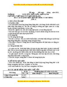Giáo án Bài 4: Làm quen phối hợp tâng bóng và đá bóng Gdtc 3 Cánh diều