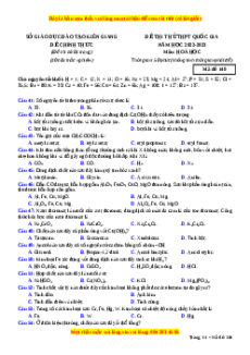 Đề thi thử Hóa học Sở Kiên Giang năm 2023