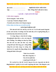 Bài tập cuối tuần Tiếng Việt lớp 5 Kết nối tri thức Tuần 1