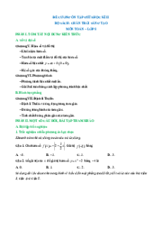 Đề cương ôn tập Giữa kì 2 Toán 8 Chân trời sáng tạo Cấu trúc mới