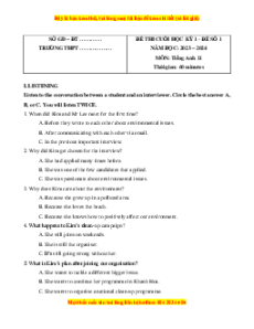 Đề thi cuối kì 1 Tiếng Anh 11 Global success (Đề 1 kèm file nghe)