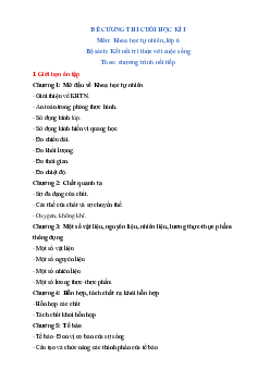 Đề cương Cuối kì 1 KHTN 6 Kết nối tri thức (nối tiếp)