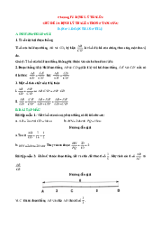 Chuyên đề Định lý thales lớp 8 (các dạng bài tập)