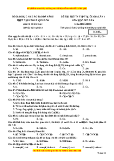 Đề thi thử tốt nghiệp Hóa học trường THPT Chuyên Lê Quý Đôn - Đà Nẵng lần 1 năm 2024
