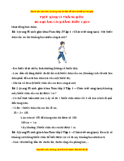 Giải Sgk Toán lớp 3 Bài 59: Thực hành và trải nghiệm Đo khoảng cách bằng bước chân (Chân trời sáng tạo)