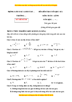Đề thi cuối kì 2 Toán 8 Chân trời sáng tạo (Đề 1)