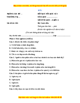 Đề thi giữa kì 1 Tin học lớp 4 Cánh diều - Đề 2