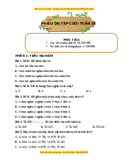 Bài tập cuối tuần Toán lớp 3 Tuần 26 Kết nối tri thức (có lời giải)