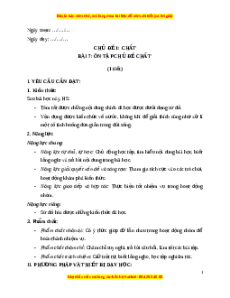 Giáo án Bài 7 Khoa học lớp 4 (Kết nối tri thức): Ôn tập chủ đề chất