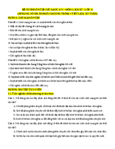 Đề cương ôn tập Cuối kì 1 Lịch Sử 11 cấu trúc mới (1 tiết/tuần) (chung cho 3 sách)