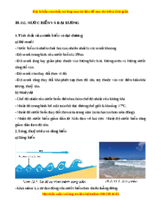 Lý thuyết Bài 12 Địa lý 10 Chân trời sáng tạo: Nước biển và đại dương