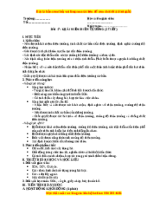 Giáo án Khái niệm điện trường Vật lí 11 Kết nối tri thức